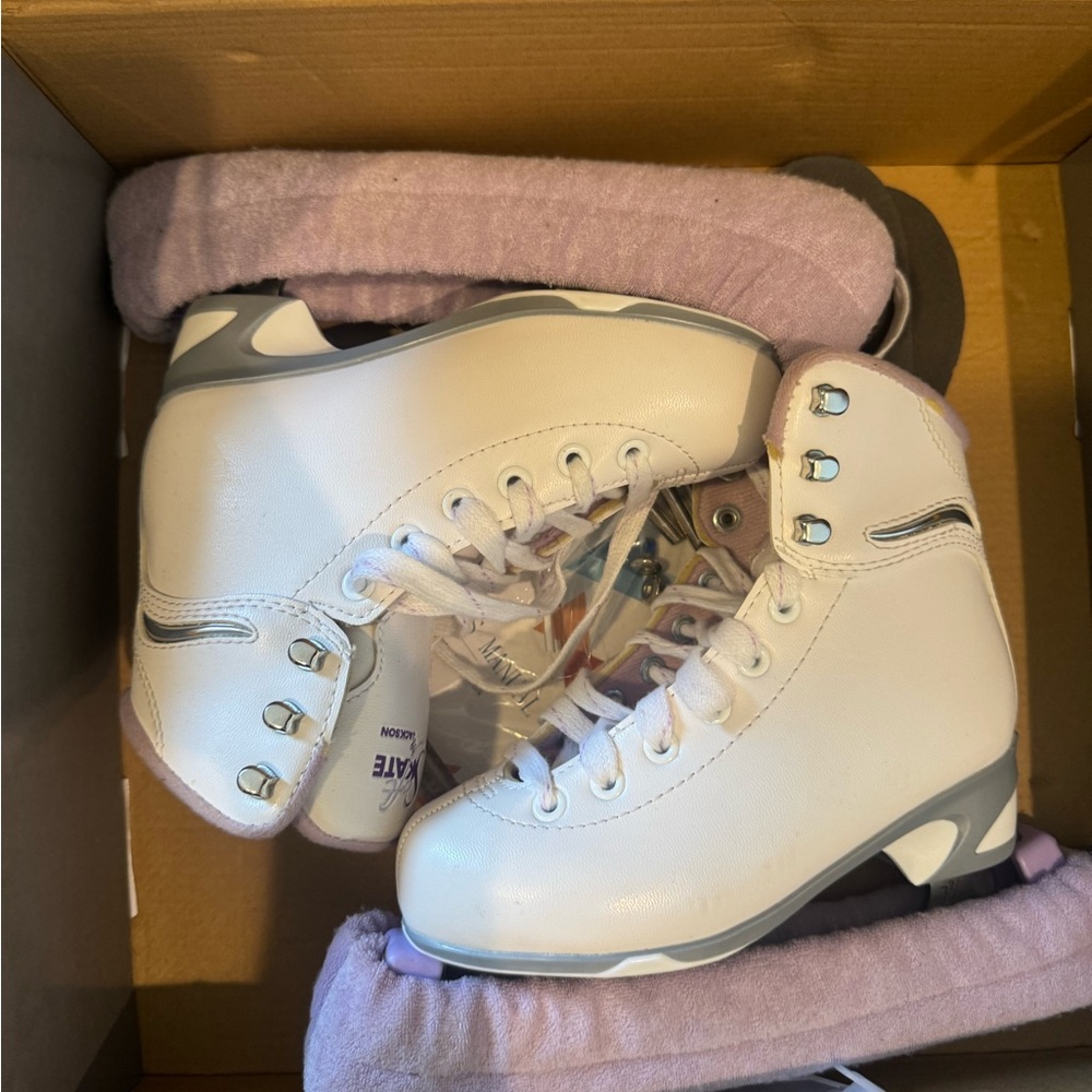White and Gray Ice Skates